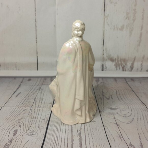 Holy Family Statue Joseph Mary Baby Jesus Ceramic Atlantic Mold Iridescent Pearl - Picture 4 of 16